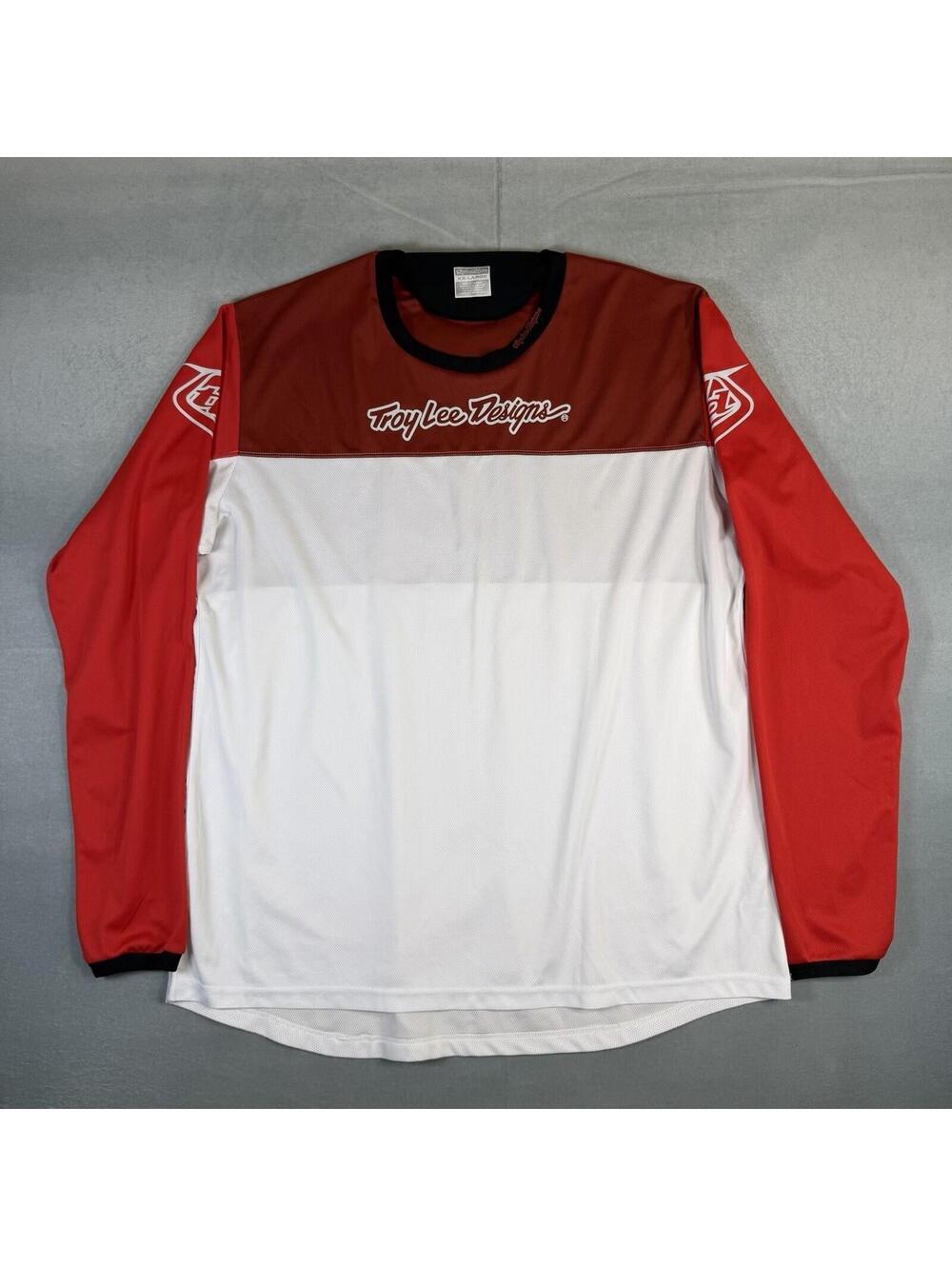 Troy Lee Designs MTB Bike Jersey Mens XXL White Long Sleeve Trail Motocross